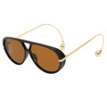 Honey Muse aviator sunglasses with amber lenses and gold wire temples